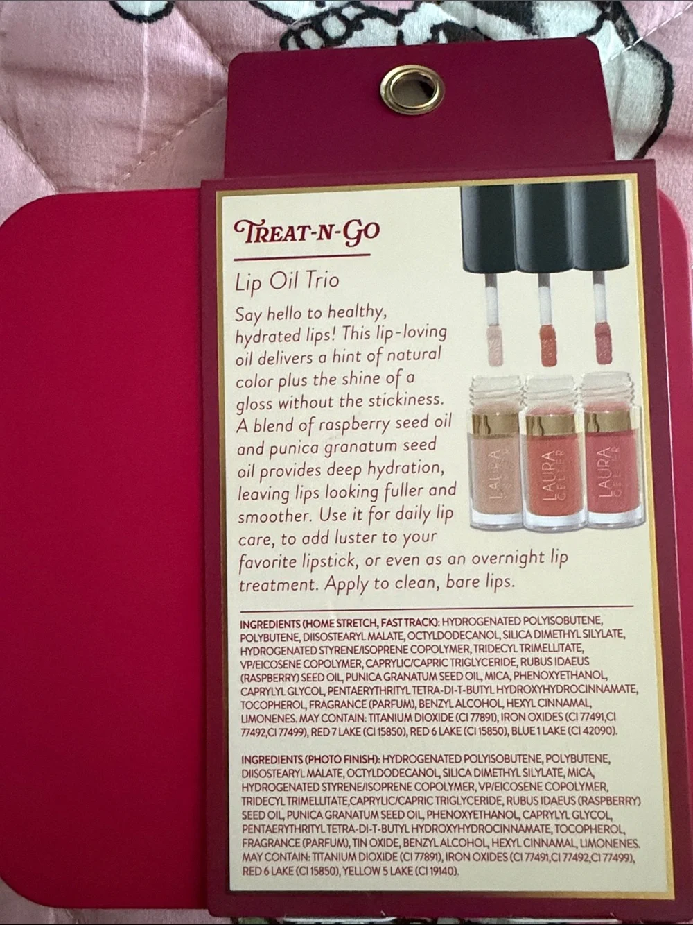 Laura Geller Lip Oil Trio — Deep Pink and Berry Red Shades